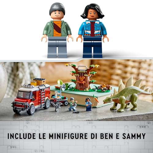Jurassic World Missione Dinosauro: Scoperta dello Stegosauro, Giocattolo d'Avventura con 2 Dinosauri, Fuoristrada e Minifigure, Giochi per Bambini e Bambine da 6 Anni, Regalo di Compleanno 76965 - Lego - Immagine 7