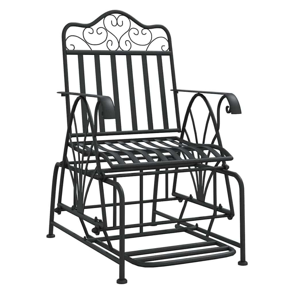 SYDE Banco Balancín de Acero Negro 61 cm | Resistente a la intemperie, uso diario al aire libre, capacidad 110 kg, diseño elegante