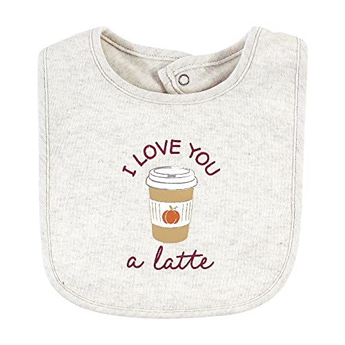 Image of Hudson Baby Unisex Baby Cotton Bibs, Pumpkin Spice, One Size