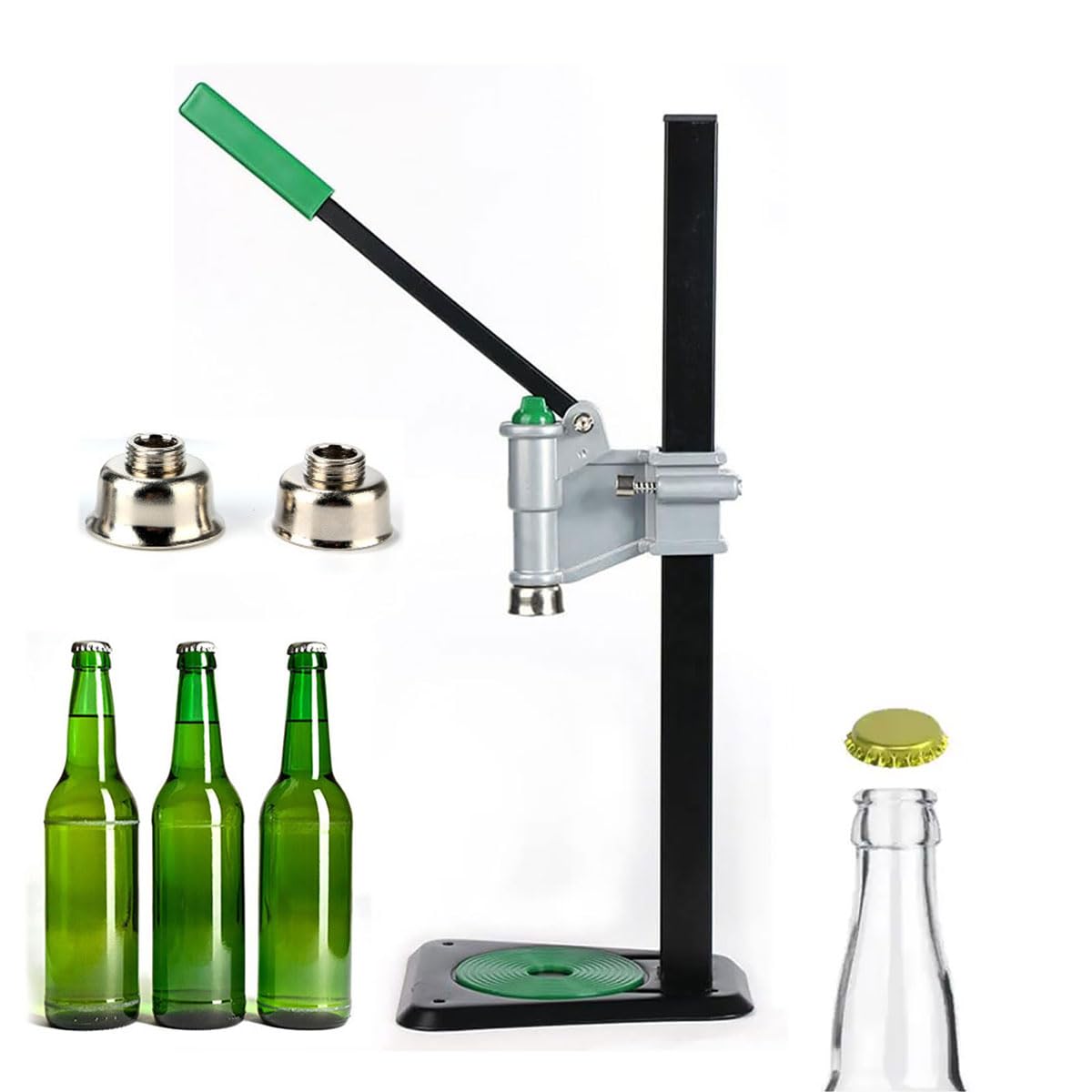 Bier-Verschließmaschine – Höhenverstellbarer Bankverschluss für 26 mm/29 mm Flaschen – Brauversiegelungsausrüstung für Glasflaschen – ideal für selbstgebrautes und alkoholfreie Getränke