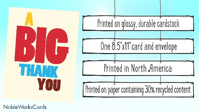 J9689 Jumbo Funny Thank You Card: Big Thank You with