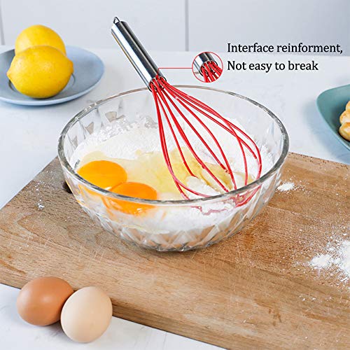 OYV Whisk, Whisks for Cooking Silicone Mini Whisk 3 Pack Sturdy Colored Balloon Egg Beater for Blending Whisking Beating Stirring Cooking Baking (blue)