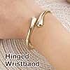 Chunky Gold Bangle Bracelets for Women, Gold Polished Thick Waterdrop Bangle Trendy Hinged Cuff Open Wide Chunky Bracelet Irregular Minimalist Cuff Jewelry Gifts, Dainty 14k Gold Plated Accessories #4