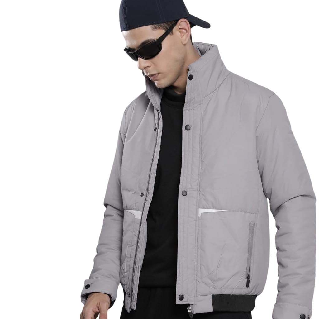 the indian garage co Men Slim Fit Solid Puffer Jackets-picture-41