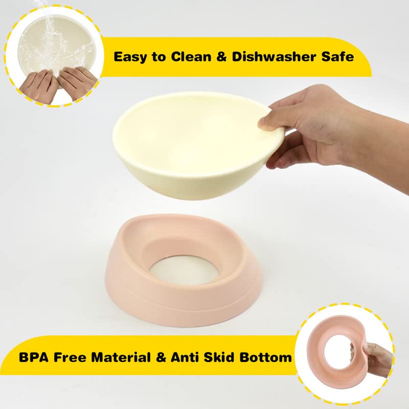 Petdoer Futternapf mit französischer Bulldogge, abgeschrägter geneigter Mops, rutschfest, für Frenchie, Shih Tzu, Flache Hunde, Katzen