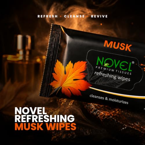 Image of Novel Refreshing Wet Wipes for Face 25 Wipes x Pack of 3 (75 Wipes) | Wet Wipes for Women & Men with Musk Fragrance | Aqua, Menthol, PEG-400, Glycerin | pH Balanced, Dermatologically Safe, Hypoallergenic, Alcohol & Paraben-Free | Soft, Skin-Friendly | Perfect for Home, Travel & Office | Hydrates for Instant Freshness