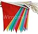 Price comparison product image Winsome Multi Coloured PVC Plastic Bunting Outdoor Waterproof - Bunting Flags Outdoor Banner 10 Metre Long 20 Flags Plain Pennant Double Sided Indoor Party Decoration