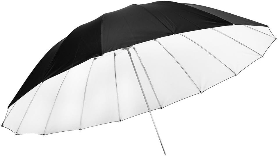 Neewer® 72"/185cm Silver with Black Cover Reflective Parabolic Umbrella 16 Fiberglass Rib 7mm Shaft, includes Portable Carrying Bag
