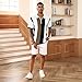 Men's Fashion Polo Shirts Vintage Striped Knitting Shirts Casual Slim Fit Golf Shirts Brown XL
