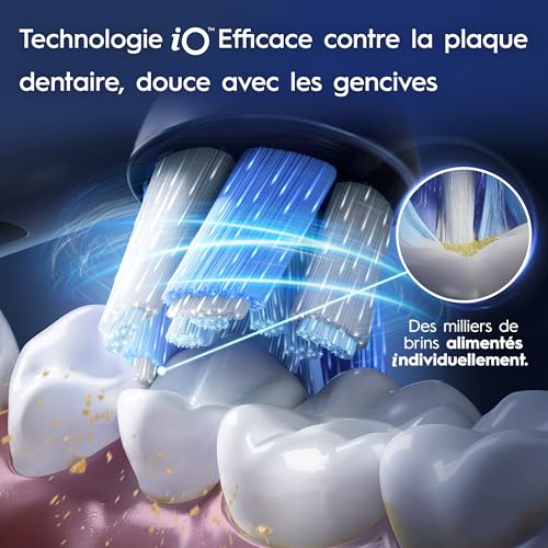 Image of Oral-B iO 3 Electric Toothbrush, with 3 Heads, Designed by Braun, Blue
