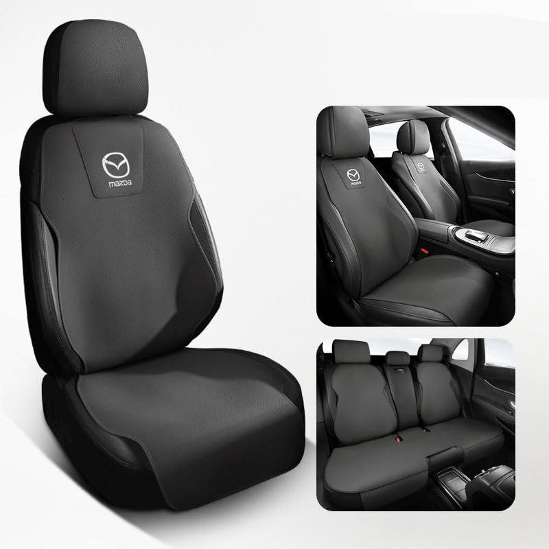 BREAUX Car Seat Cover, For Mazda Xingcheng 4 heads and 2 rows of headrests 7-shaped 2015 Machine Washable Four Seasons car Protect Cover Interior Accessories,E