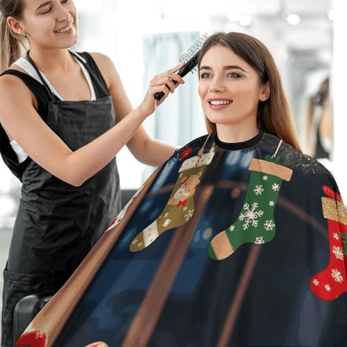 Capa para Corte de Pelo Navidad 170x144 cm con Cierre Ajustable miniatura 5