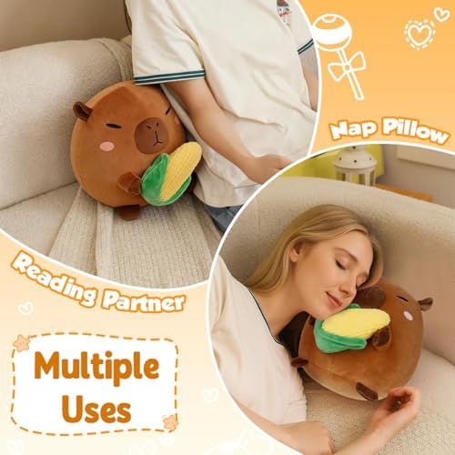 BRICHOEE Capybara Plush Toy, Cute Capybara Stuffed Animal Holding Corn, Soft Capybara Plushie Gifts for Girls Boys (Capybara with Corn, 10 inch) — view 6