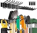 SAMRELAX 64'' Garage Tool Organizer Wall Mount, 18 PCS Adjustable Garden Tool Hanger Rack, Garage Hooks Heavy Duty, Shovel Holder Wall Mount, Storage Hooks for Hanging in Garage