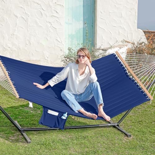 Image of GAFETE 2 Person Hammock with Stand for Outside, Heavy Duty Steel Stand