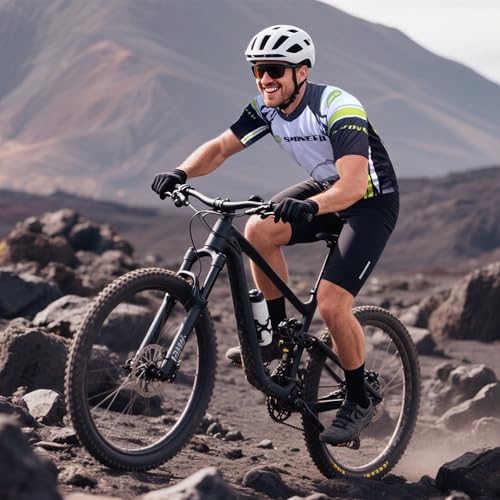 image for sponeed Biking Jersey for Men with Pockets Cycling Shirts Full Zipper 