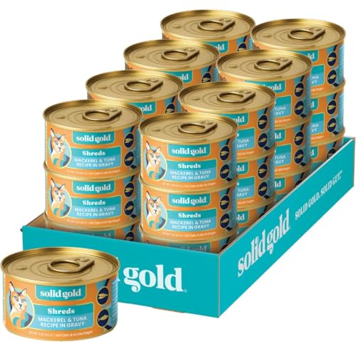 Image of Solid Gold Five Oceans Holistic Grain Free Wet Cat Food, Mackeral & Tuna in Gravy, All Life Stages, 3oz Can, 24 Count (Packaging May Vary)