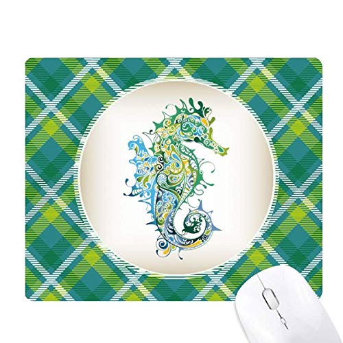Tapis de souris hippocampe marine vert pixel pour une ambiance de travail sereine