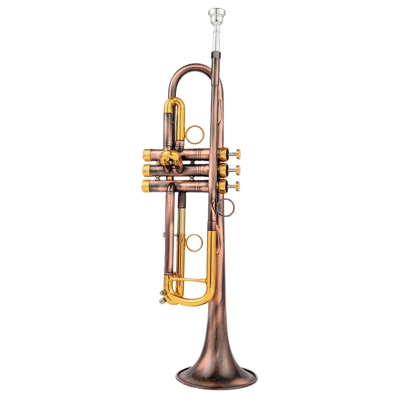 trąbka dla początkujących Instrumenty Muzyczne Mosiężna Trąbka Bb Antyczna Miedziana Powierzchnia Mała Trąbka Bb
