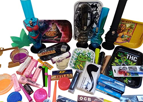 Huslage24 Set Überraschungspaket MAXI Bong Drehtablett Grinder Tubes Papers – Bild 3
