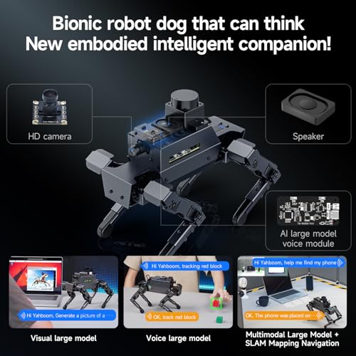 Image of Yahboom Raspberry Pi 5 Embodied Intelligence Robot Dog Python Programmable 12DOF Mechanical Dog DOGZILLA OpenCV (S2 Without Pi)