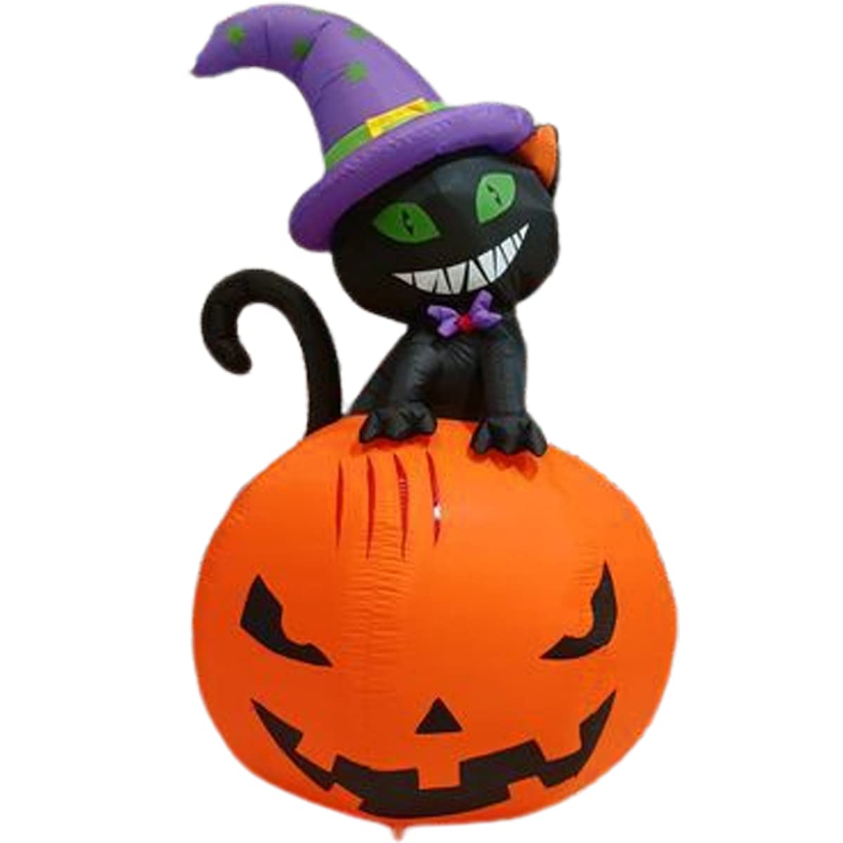 Buy 6FT Halloween Blow Up Inflatables Pumpkin and Witch’s Balck Cat