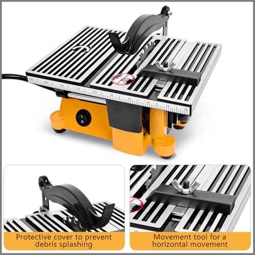 Image of Vevitts 4 inch Mini Table Saw, 60W 110V Portable Miter Saw Table Saw Bench Electric Cutting Machine for DIY Handmade Woodworking Crafts, Speed up to 4500rpm, max cut depth 15 mm