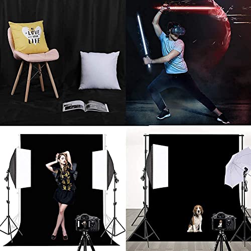 Image of 6x9 Ft Black Photography Backdrop Screen Curtain with Rod Pocket for Product Photography, Photoshoot, Live Streaming, Zoom, YouTube, VFX Editing, Reels & FB Shorts