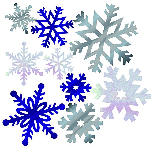 Creative Converting Wall Decor Cutouts, Foil Snowflakes, Silver/Blue