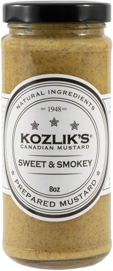 Canadian Mustard Sweet & Smoky Brown Yellow Dijon Natural Gluten Free Non-GMO 8.5oz Jar
