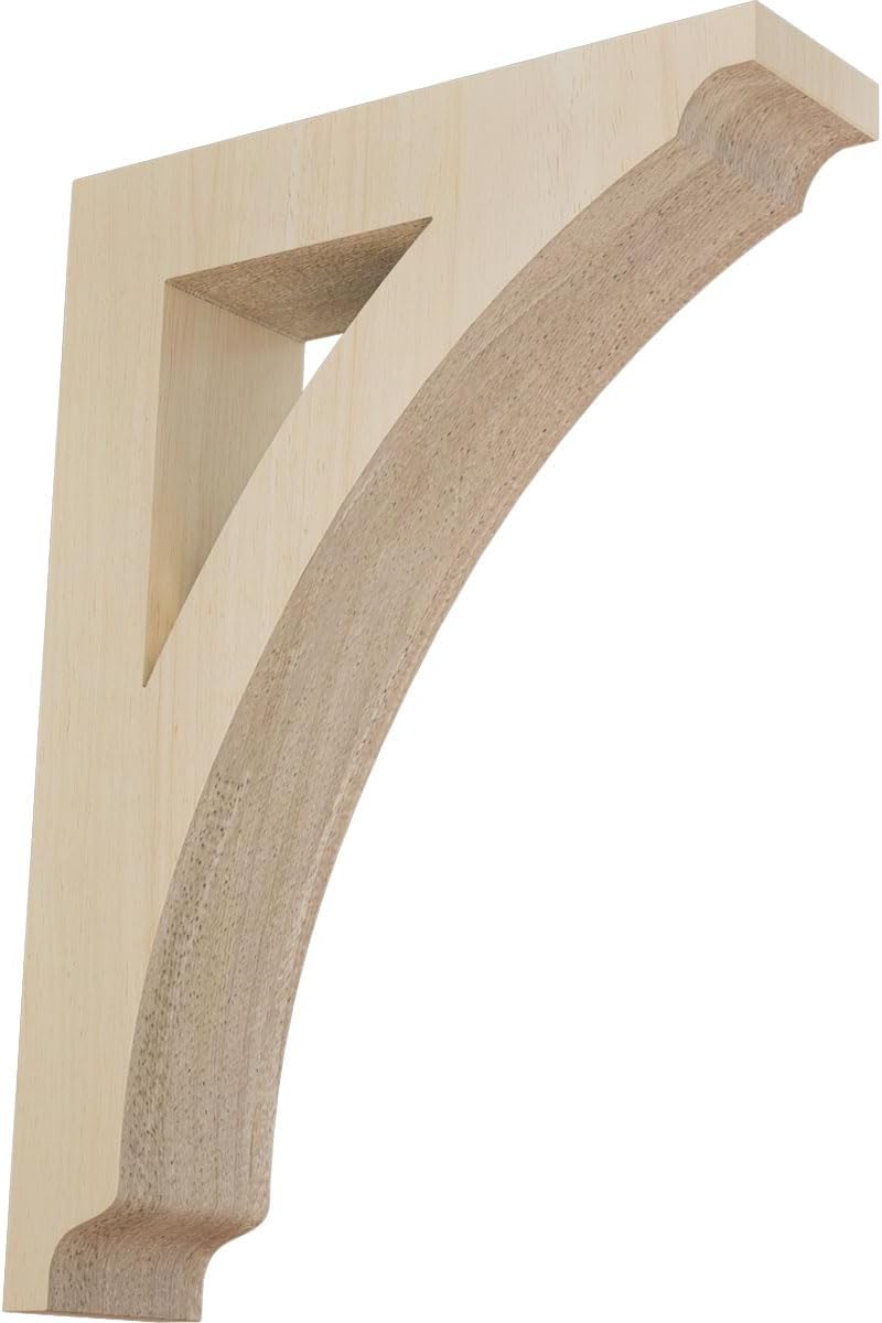1 3/4-INCH W X 6 1/2-INCH D X 9-INCH H SMALL THORTON WOOD BRACKET, RUBBERWOOD