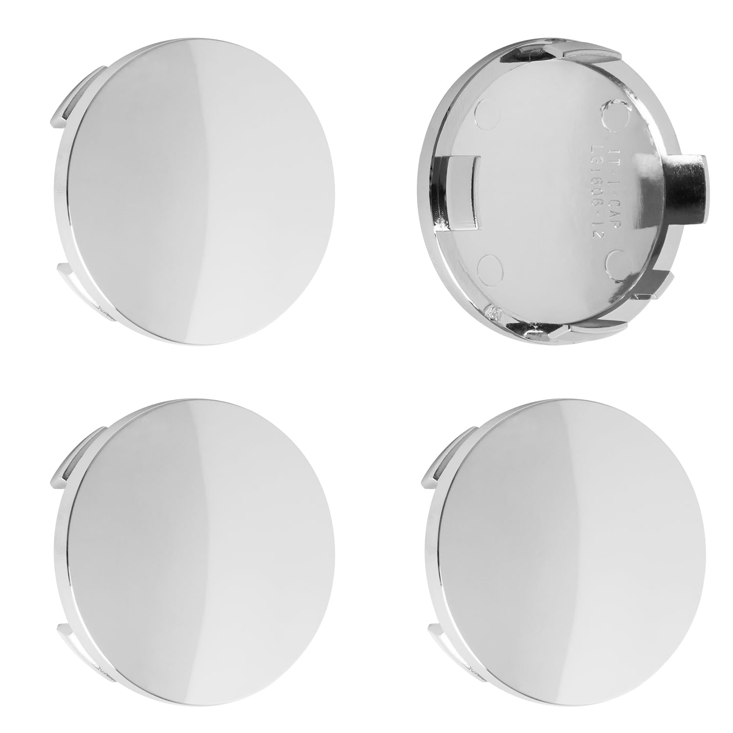 2.4Inch 60MM Wheel Center Caps, Pack of 4 (Chrome, Outer 60MM, Inner 56MM, Easy DIY Installation)