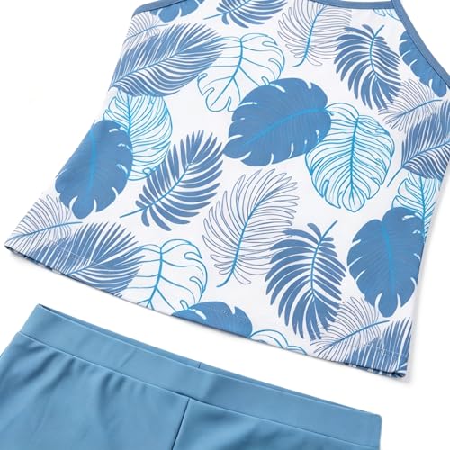 Image of Akokvlar Girls Two Piece Bathing Suit Swimsuit Tankini Swimwear with Boyshort
