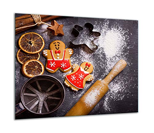 TMK - Plaque de Protection pour Cuisinière 60 x 52 cm - Protege Plaque Induction En Verre - Protection Contre les Éclaboussures - Plaque à Découper Décorative