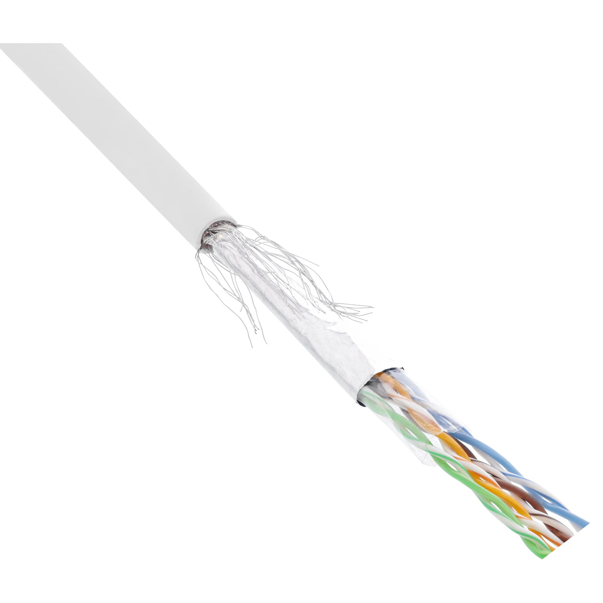 InLine 20664 Cavo LAN Cat.5E, S/FTP, 4 x 2XAWG 26/7 Flessibile, CCA Lega Rame/Alluminio, Guaina PVC, Pull-Out Box 100M Bianco