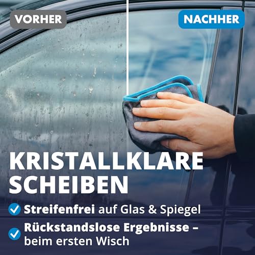 LICARGO Carbon Fenstertücher 2er-Set - Mikrofaser Glastuch streifenfrei für Auto & Haushalt, 450 GSM Scheibentuch für kristallklare Autoscheiben innen & aussen, 50x40 cm Carbontuch fusselfrei