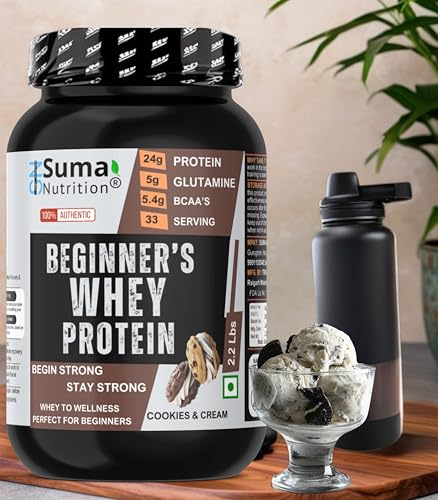 Image of Beginners Whey Protein Powder - 1Kg with Free Shaker | Sugar Free | Support Muscle Growth & Easy to Digest