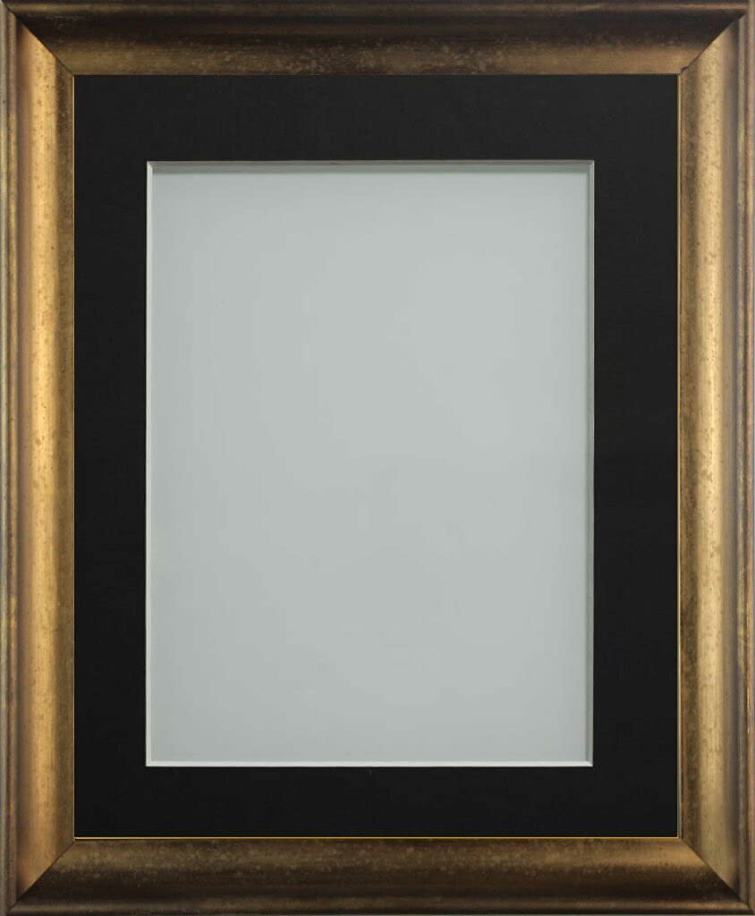 Frame Company Anglesey Range Wooden Burnt Copper 20x16inch Frame With Black Mount For Image A3, Fitted with Real Glass