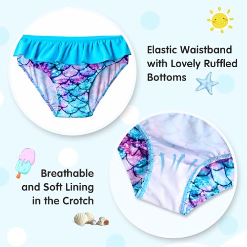 Image of Girls Rash Guard Swimsuit Long Sleeve Tankini Sets Two Pieces Bathing Suit Swimwear UPF 50+ Sun Protection