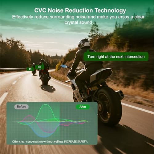 Novamente Q8 Motorcycle Bluetooth Headset, Upgraded Mesh 3.0 Intercom System with Music Sharing and IP67 Waterproof for 6 Riders Group Talking - image 7