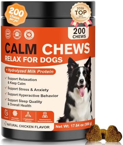 Calming Chews for Dogs-Dog Calming Chews Anxiety Relief Bites wit...