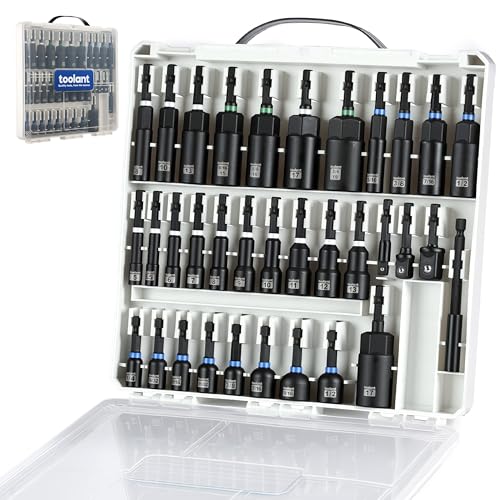 toolant Magnetic Nut Driver Set 34 Piece, Impact Driver Bit Set, Deep Nut Driver, Impact Socket Adapters, Wing Nut Driver, Tough Gift Case