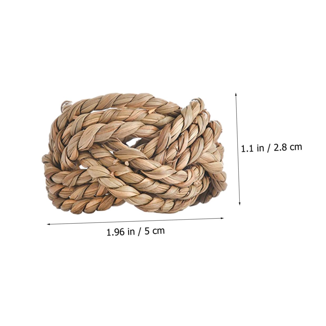 Ronds de Serviette Tressés en Paille, Lot de 6 pour Table Élégante