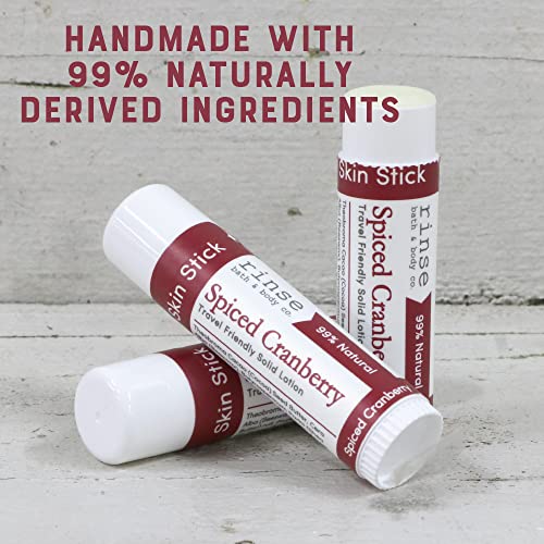 Rinse Bath & Body Spiced Cranberry Solid Lotion Stick - Natural Lotion W/Shea And Cocoa Butter | No Mess Travel Lotion W/Beeswax, Apricot & Refined Avocado Oil | Vegan | Handmade |.5Oz #TOP2