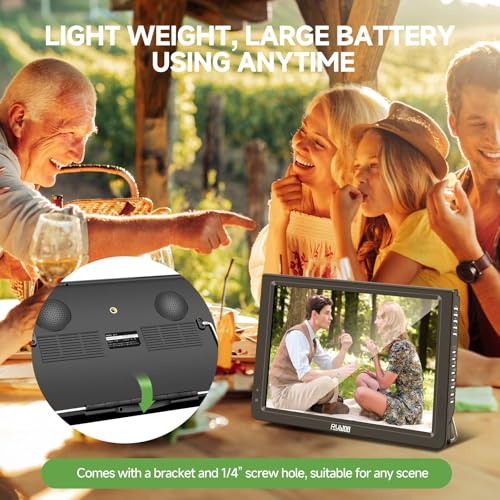 12” Portable TV with Antenna,Battery Powered TV LCD Monitor Portable TV with ATSC,Media Player (HDMI,USB and AV Input) with Remote&TV Stand,Portable TV for Camping,Car,Travel Emergency - Image 7