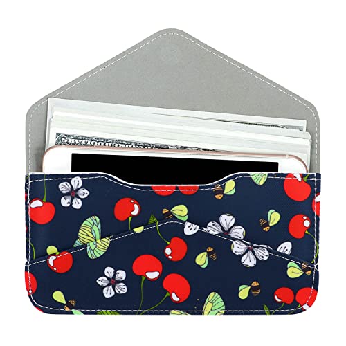 Image of XEYOU Women's Card Wallet Envelope Style Credit Card Holder Cute Cash Wallet for Ladies, Cherry, Large