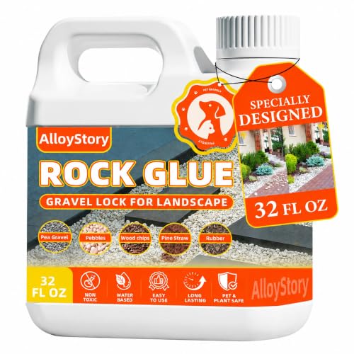 32OZ Rock Glue for Landscaping, Strong Pea Gravel Binder & Stone Adhesive | Strong Mulch Glue & Gravel Stabilizer for Pea Gravel, Pebbles, and Stone for Garden Walkways, Yards, Patios, and Driveways