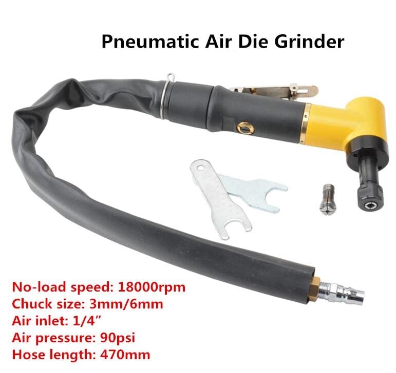 Jieotwice Pneumatic Air Die Grinder Grinding Polishing Burnishing Buffing Lapping Machine Die Metalworking Tool 18000RPM 3/6MM