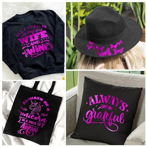 Image of PINK FOIL | HTV Vinyl Rolls | Heat Transfer Vinyl | 20inch x 80inch | PU for Shirts | Metallic Finish | Soft Touch | Stretchable | Iron on Vinyl for Cricut & Cameo | Easy to Cut & Weed