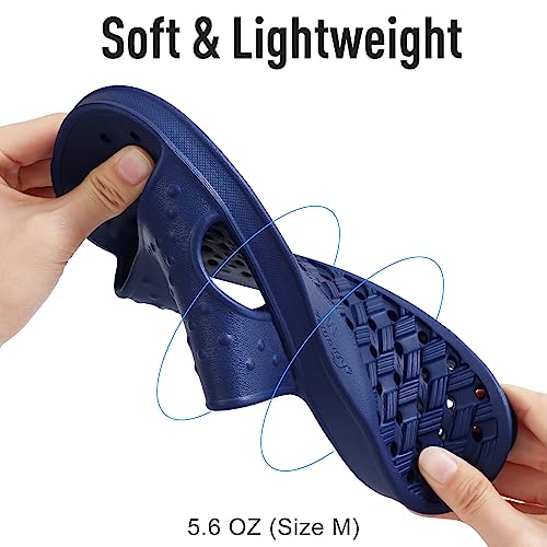Image of shevalues Shower Shoes for Women Men with Arch Support Quick Drying Pool Slides Lightweight Beach Sandals with Drain Holes